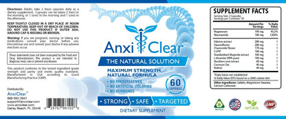 Consumer Health AnxiClear - Boosts Mood, Calms The Mind, Elevates Serotonin Levels - 5-HTP, L-thianine - 2 Day + 2 Night