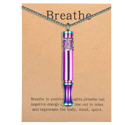 Anxiety Relief Pendant - Mindfulness Breathing Necklace & Aromatherapy Diffuser (Rainbow)