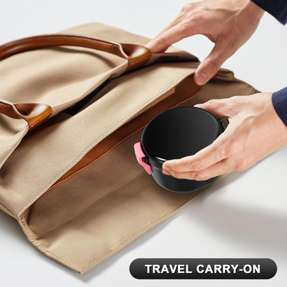 ANYLEY Denture Cup – Leak-Proof Travel Denture Bath Case (Black & Pink)