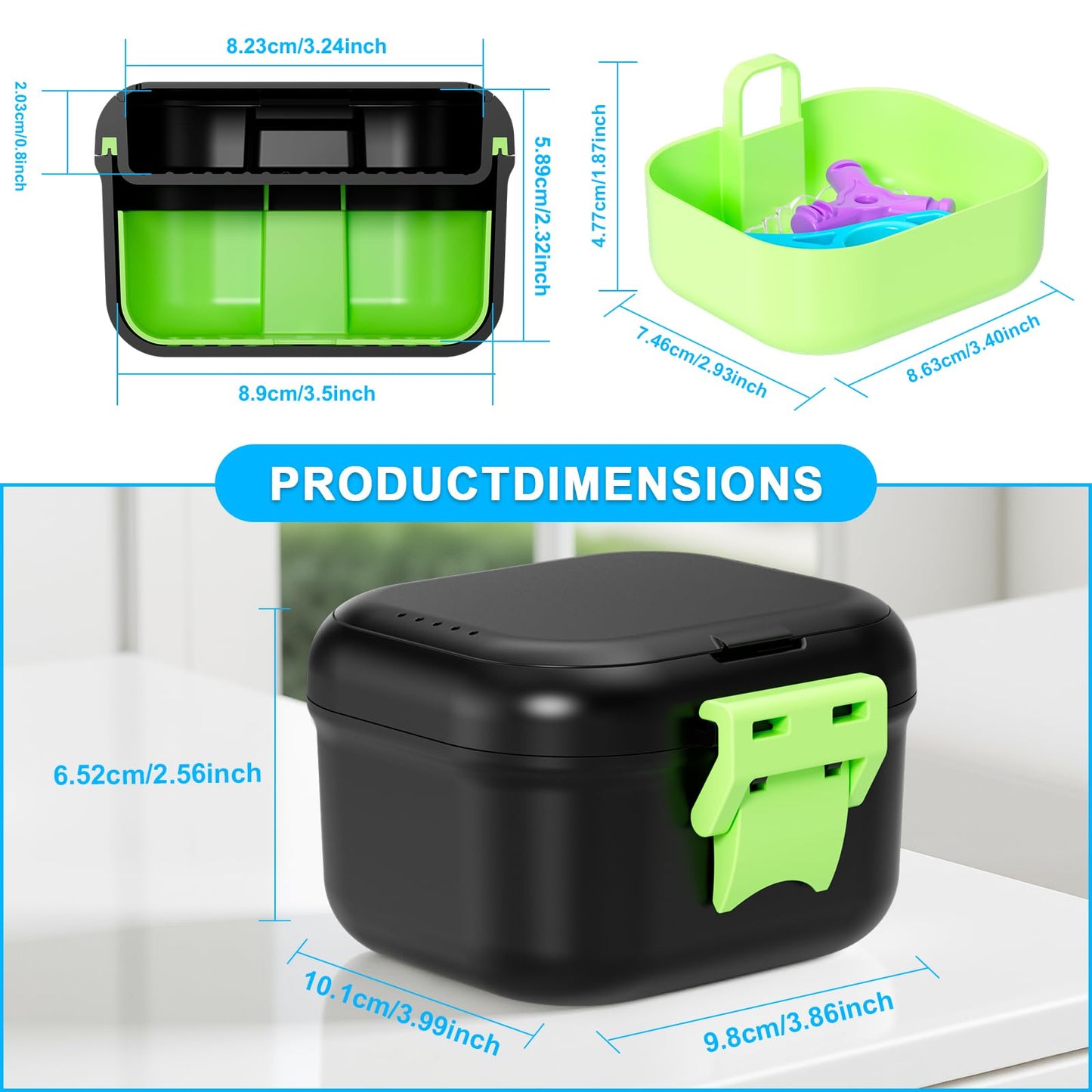 ANYLEY Leak-Proof Denture Case | Travel Bath Cup for Dentures & Retainers