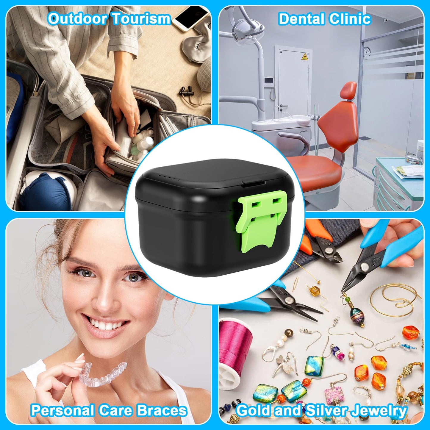 ANYLEY Leak-Proof Denture Case | Travel Bath Cup for Dentures & Retainers