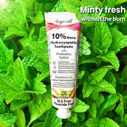 Anymoment 10% Nano Hydroxyapatite Toothpaste – Fluoride Free, Whitening, SLS Free, For Sensitive Teeth (4oz Pack of 2)