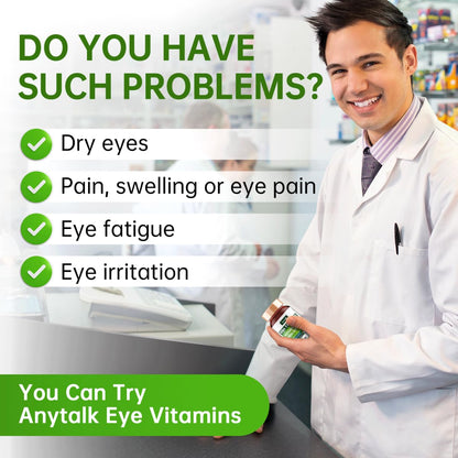 ANYTALK Lutein Eye Vitamins - Eye Health Support for Macular Pigment & Dry Eye (60 Capsules)