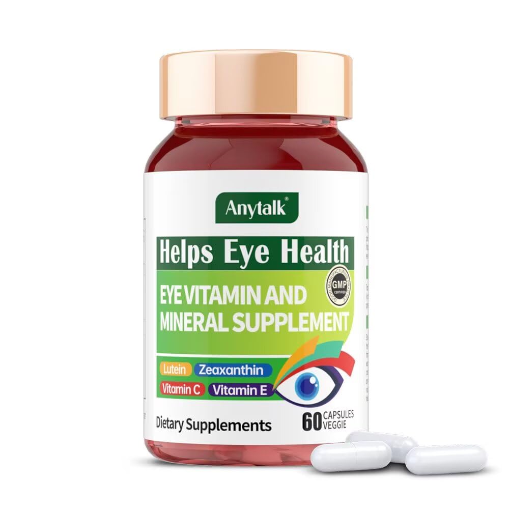 ANYTALK Lutein Eye Vitamins - Eye Health Support for Macular Pigment & Dry Eye (60 Capsules)