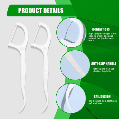 AOCEAN Dental Floss Picks – Travel Floss with Toothpicks (2 Boxes, 2 Cases)