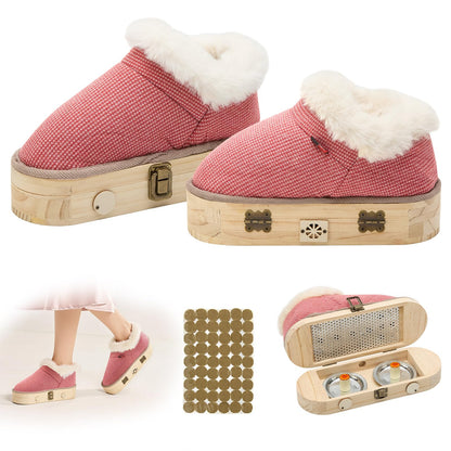 AODANC Moxibustion Shoes with Moxas Box – Pink 7-8.5 | Mugwort Foot Heat Packs