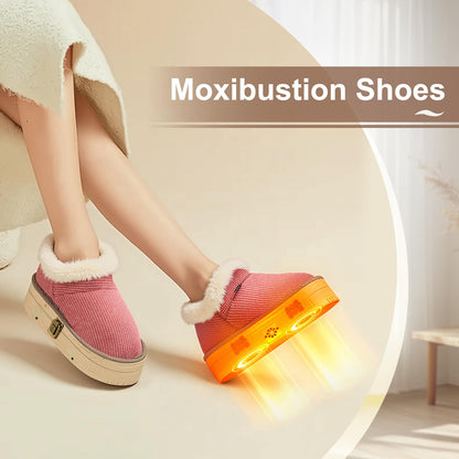 AODANC Moxibustion Shoes with Moxas Box – Pink 7-8.5 | Mugwort Foot Heat Packs