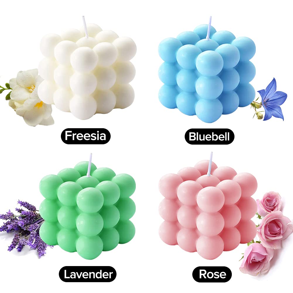 aokala Scented Bubble Cube Candles – Lavender Green 5.4 oz Soy Wax
