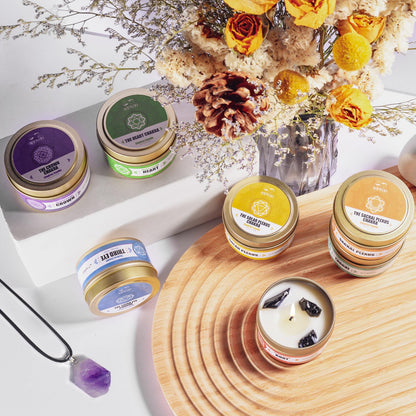 AOOVOO 7 Chakra Candles with Healing Crystals – Aromatherapy Soy Candles for Women