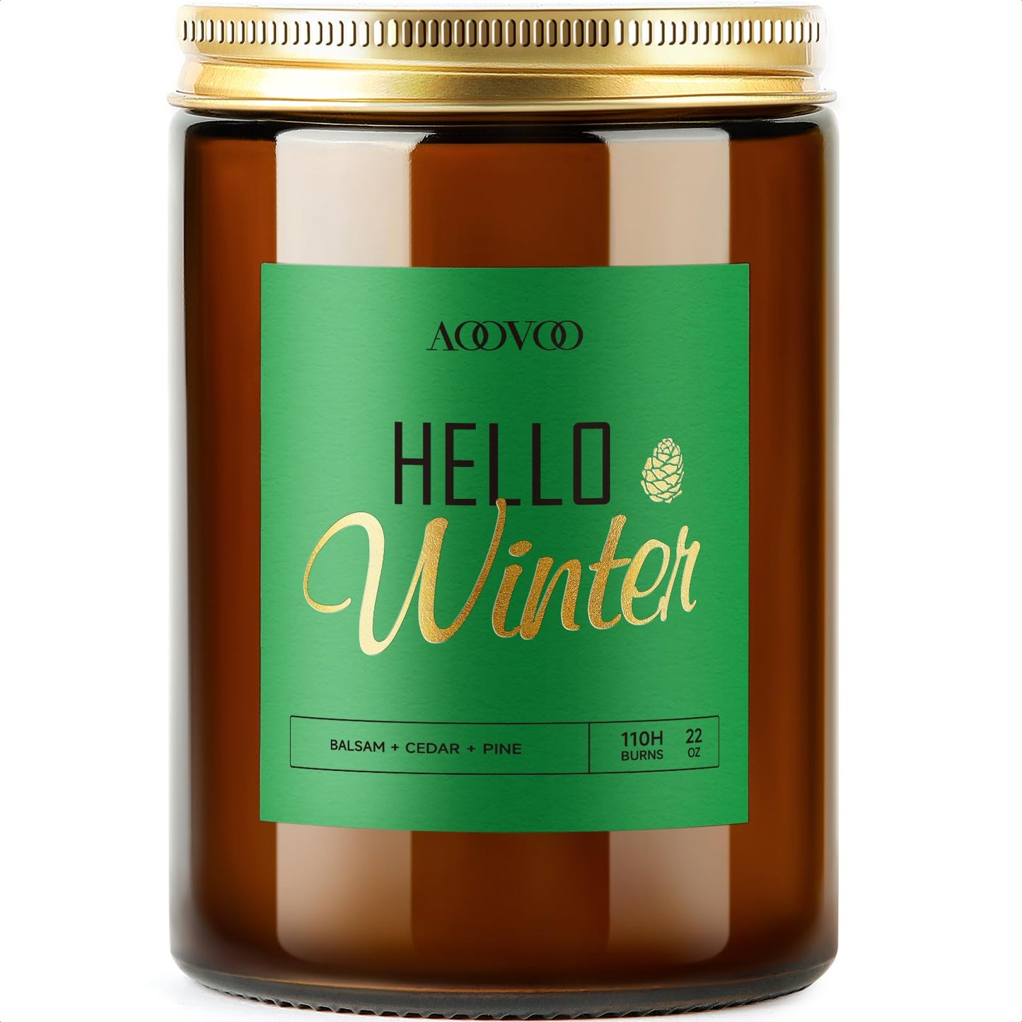 AOOVOO Hello Winter Candle - 22oz Pine Scented Soy Wax Aromatherapy