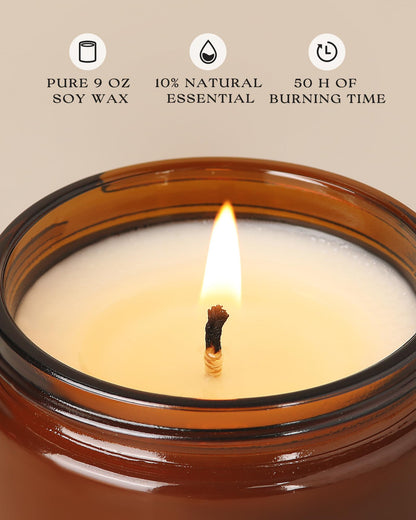 AOOVOO Hello Winter Candle - 9 oz Pine Scented Soy Wax Aromatherapy Candle