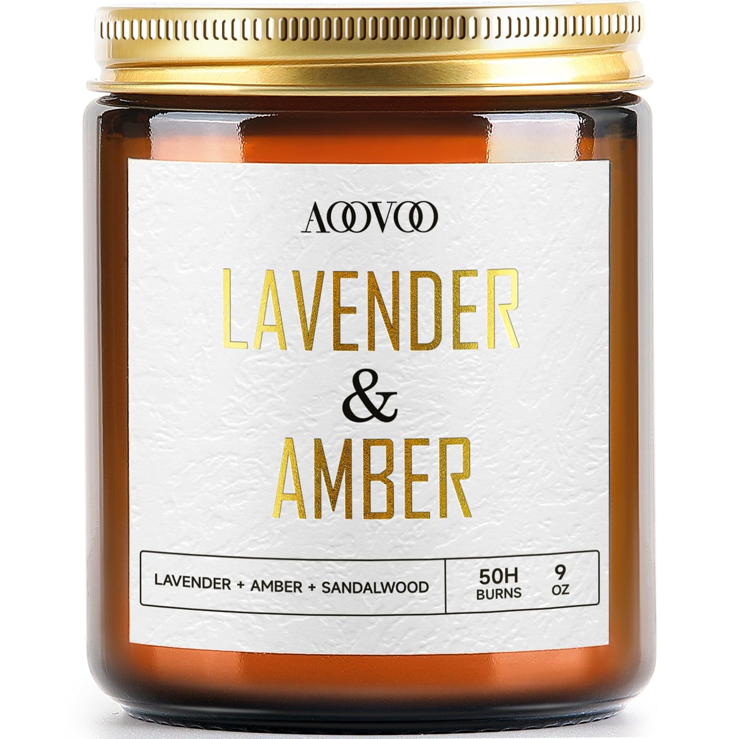 AOOVOO Lavender Amber Candles – 9 oz Scented Soy Candle, Aromatherapy