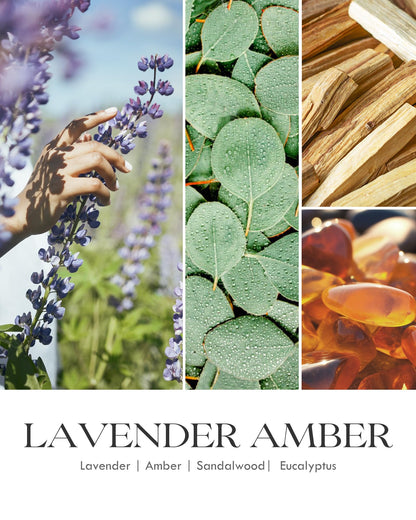 AOOVOO Lavender Amber Candles – 9 oz Scented Soy Candle, Aromatherapy