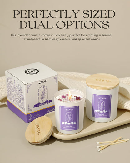 AOOVOO Lavender Scented Candles for Women - 7oz Soy Aromatherapy Candle with Crystals Inside