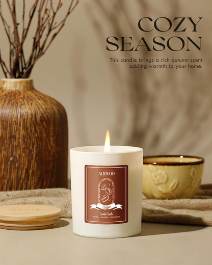 AOOVOO Macchiato Coffee Scented Candle – 10oz Soy with Crystals