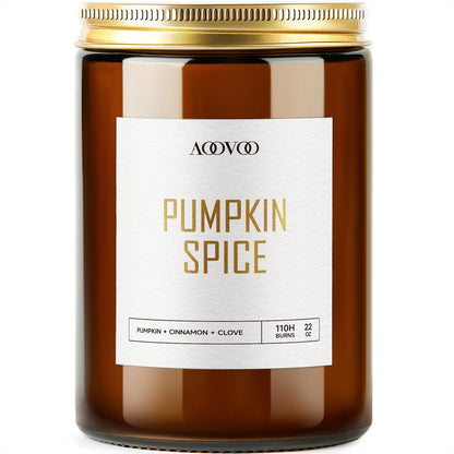 AOOVOO Pumpkin Spice Candles – 22 oz Soy Scented Candle