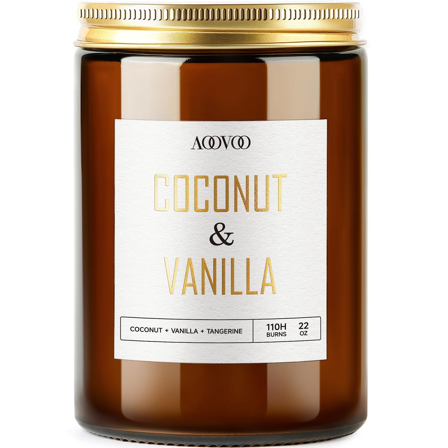 AOOVOO Vanilla Coconut Candle - Large 22oz Soy Aromatherapy Candle
