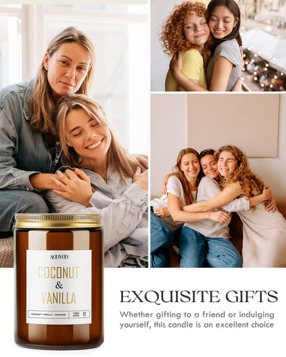 AOOVOO Vanilla Coconut Candle - Large 22oz Soy Aromatherapy Candle