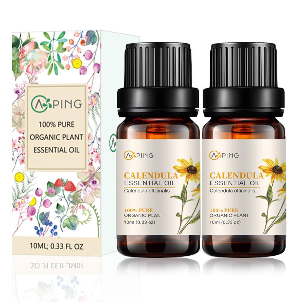 AOPING Calendula Essential Oil - 2x10ml | 100% Pure Calendula Officinalis