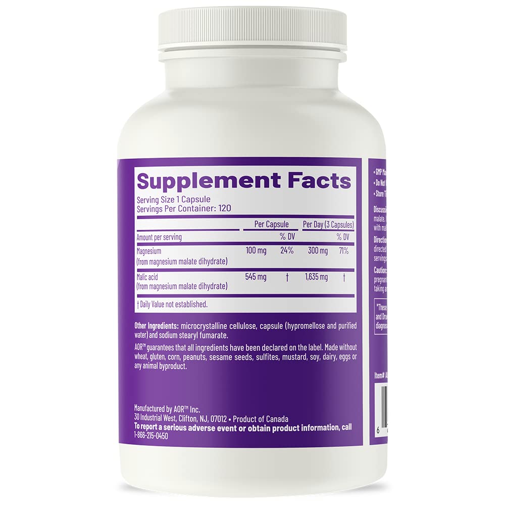 AOR Mag Malate Renew — Supports Healthy Heart, Muscle Function & Energy | Magnesium Supplement 120 Servings