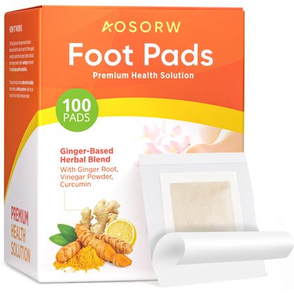 AOSORW Natural Herbal Foot Pads - 100 Pack Premium Foot Care Patches (Orange)