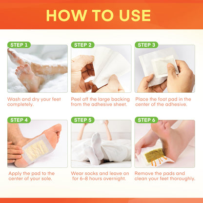 AOSORW Natural Herbal Foot Pads - 100 Pack Premium Foot Care Patches (Orange)