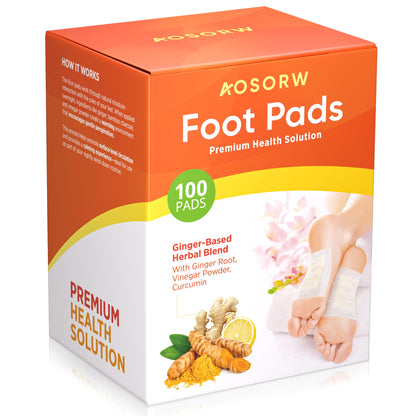 AOSORW Natural Herbal Foot Pads - 100 Pack Premium Foot Care Patches (Orange)