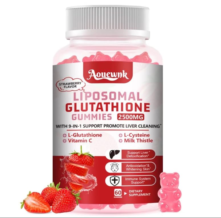 Aouewnk 2500mg Liposomal Glutathione Gummies – 98% Bioavailability, Skin & Liver Support, Immunity
