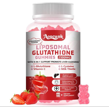Aouewnk 2500mg Liposomal Glutathione Gummies – 98% Bioavailability, Skin & Liver Support, Immunity