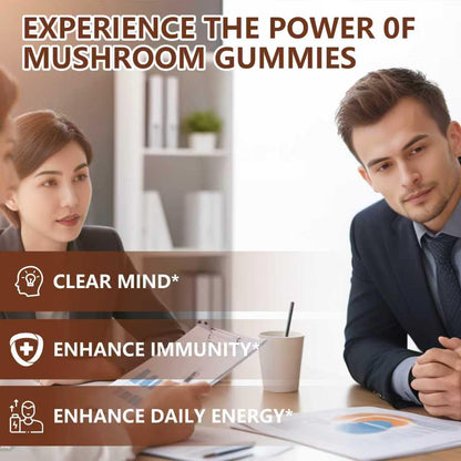 Aouewnk 2-Pack 5000MG Mushroom Gummies – 10-in-1 Brain & Immune Support