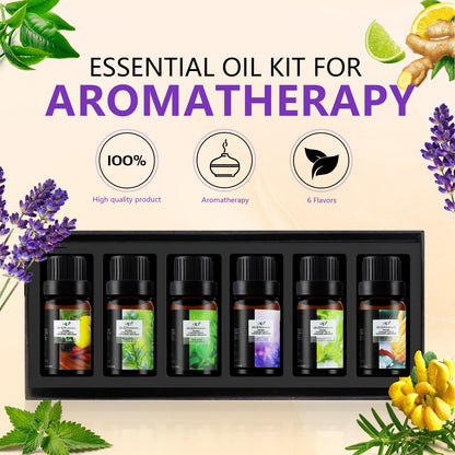 ap airpleasure Fresh Essential Oils Set – 6x10ml Aromatherapy Oil Gift Kit