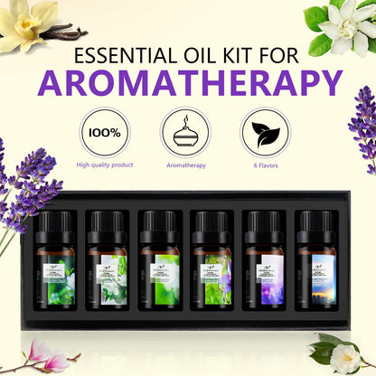 ap airpleasure Flower Essential Oils Set (6x10ml) – Gardenia, Magnolia, Shangri-La, Jasmine, White Tea, Lavender