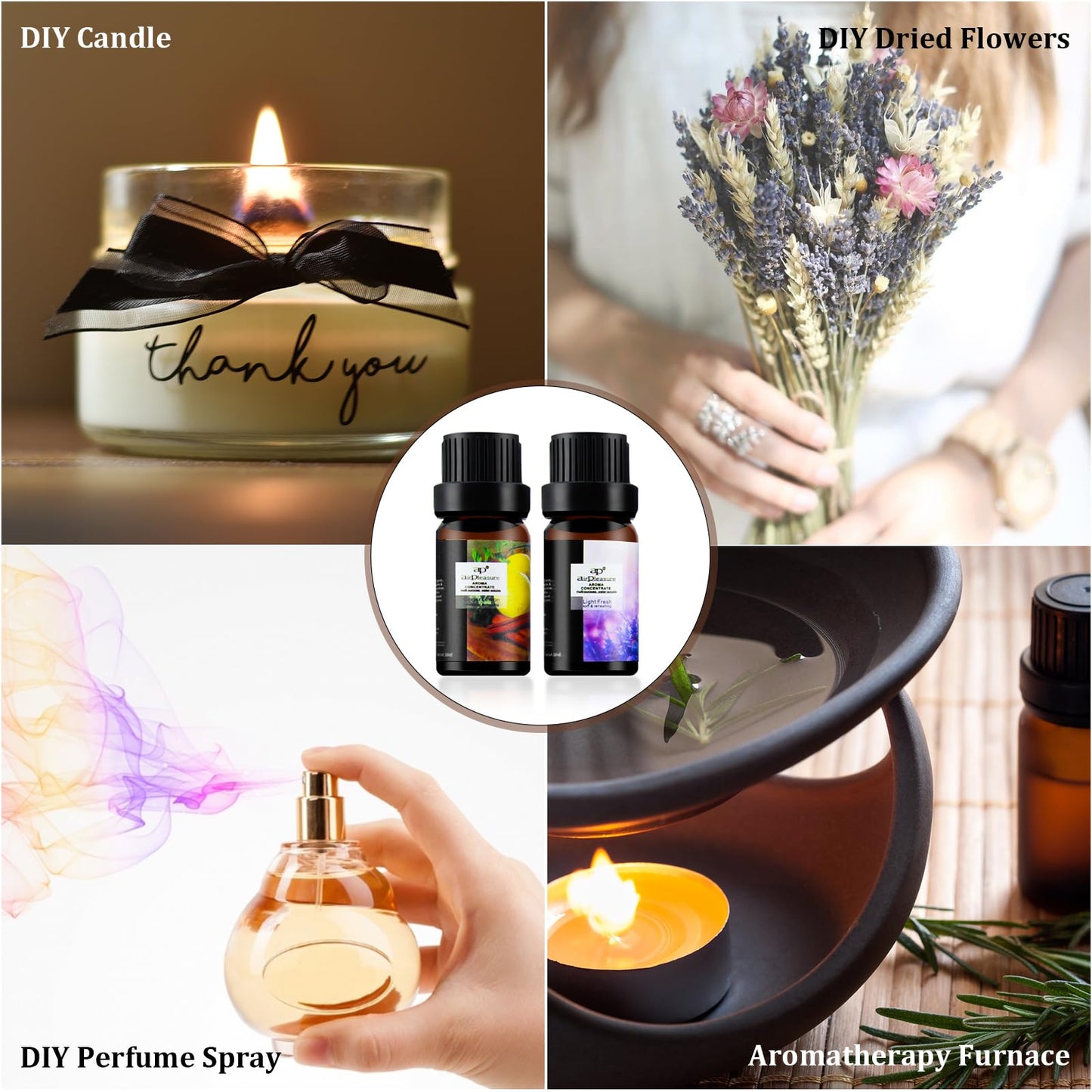 ap airpleasure Fresh Essential Oils Set – 6x10ml Aromatherapy Oil Gift Kit
