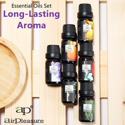ap airpleasure Refresh Essential Oils Set — 6x10ml for Diffuser, Humidifier & Aromatherapy
