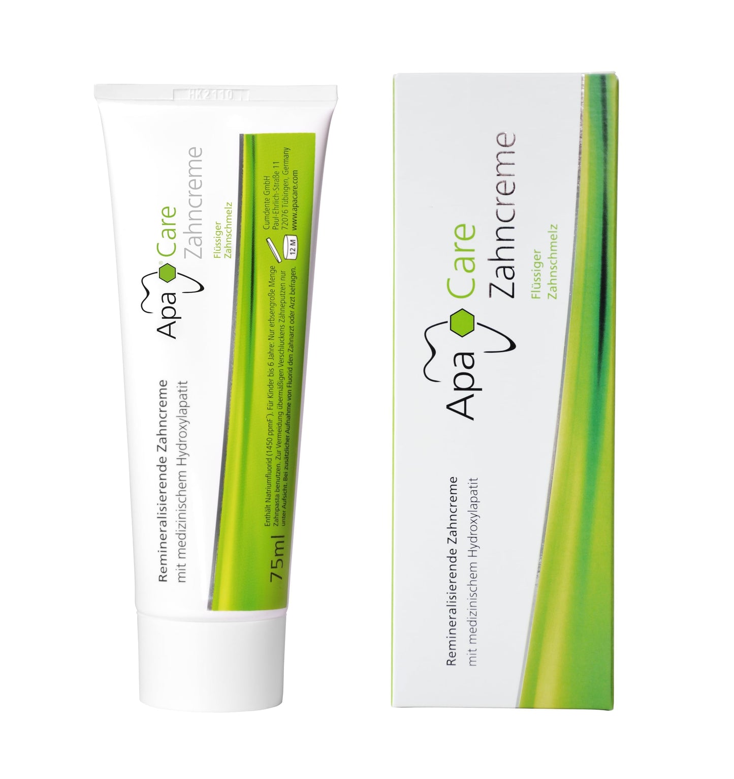 ApaCare Toothpaste with Fluoride and Hydroxyapatite for Enamel Repair - Sensitive Teeth | 3 x 75 ml