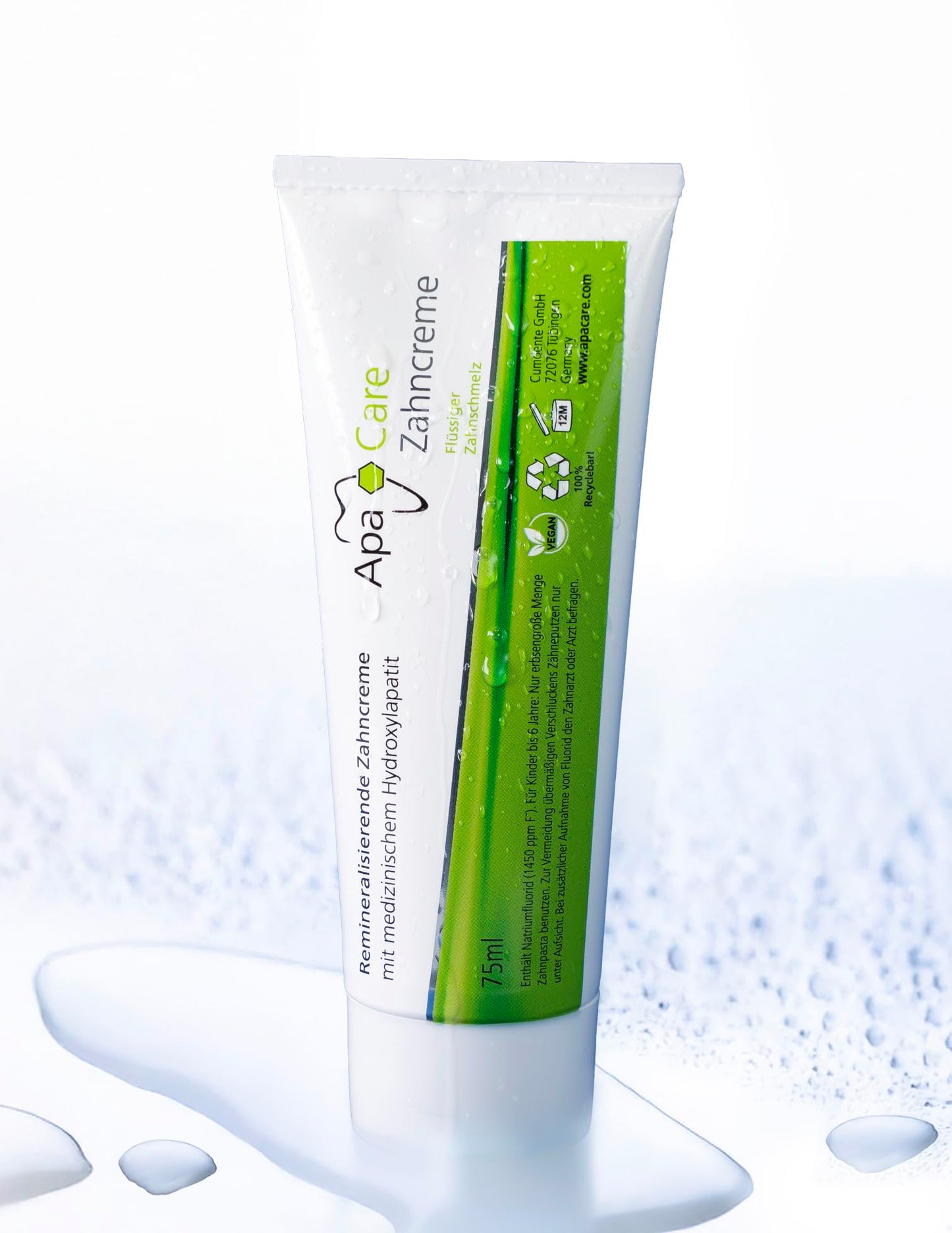 ApaCare Toothpaste with Fluoride and Hydroxyapatite for Enamel Repair - Sensitive Teeth | 3 x 75 ml