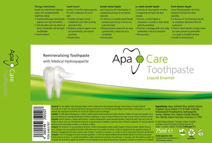 ApaCare Toothpaste with Fluoride and Hydroxyapatite for Enamel Repair - Sensitive Teeth | 3 x 75 ml