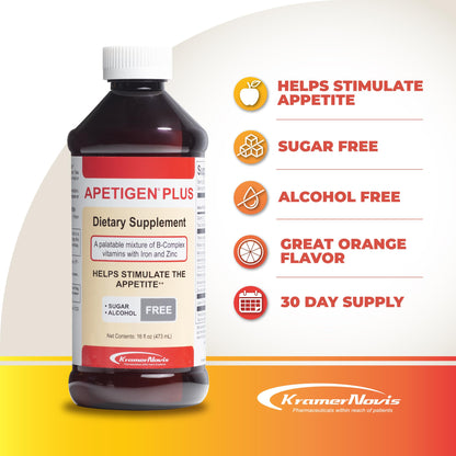 Apetigen-Plus Appetite Booster – Sugar-Free Orange Liquid (16 oz)
