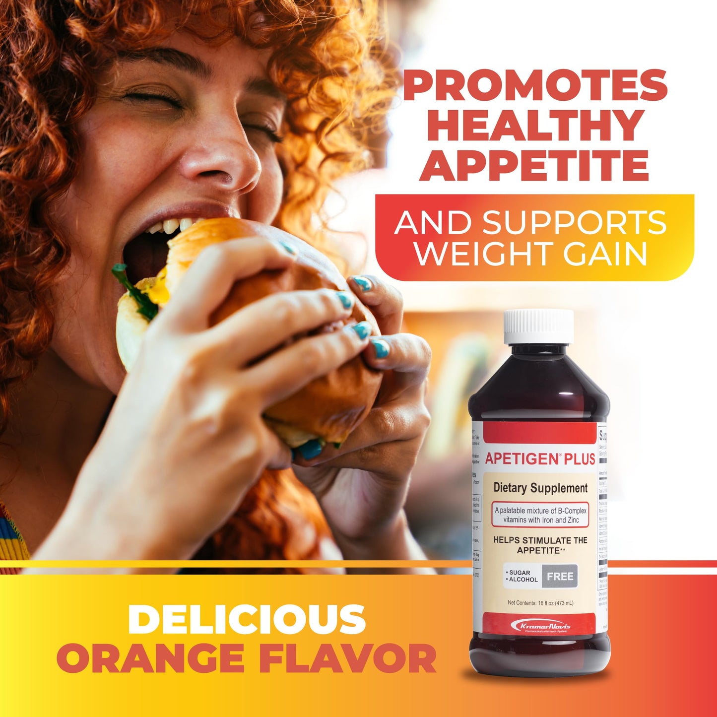 Apetigen-Plus Appetite Booster – Sugar-Free Orange Liquid (16 oz)