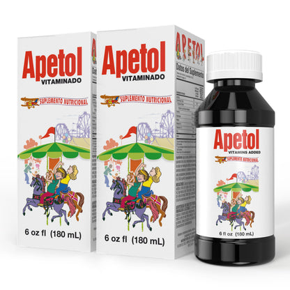 Apetol Appetite Booster & Brain Energy Liquid Vitamins – For Kids & Adults – Supports Digestive Health, Memory & Vitality – 6 Fl Oz, 2-Pack