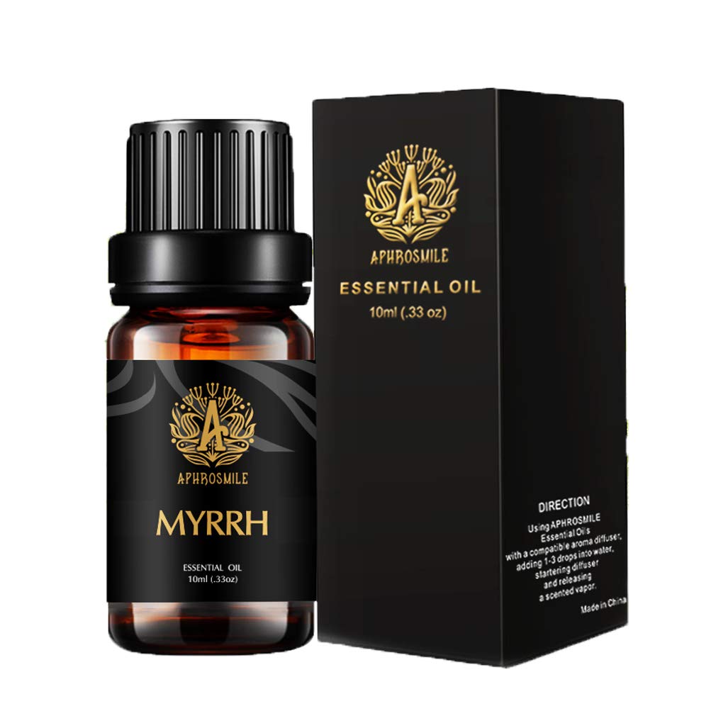 Aphrosmile Myrrh Essential Oil - 100% Pure, Organic Therapeutic-Grade (10mL)