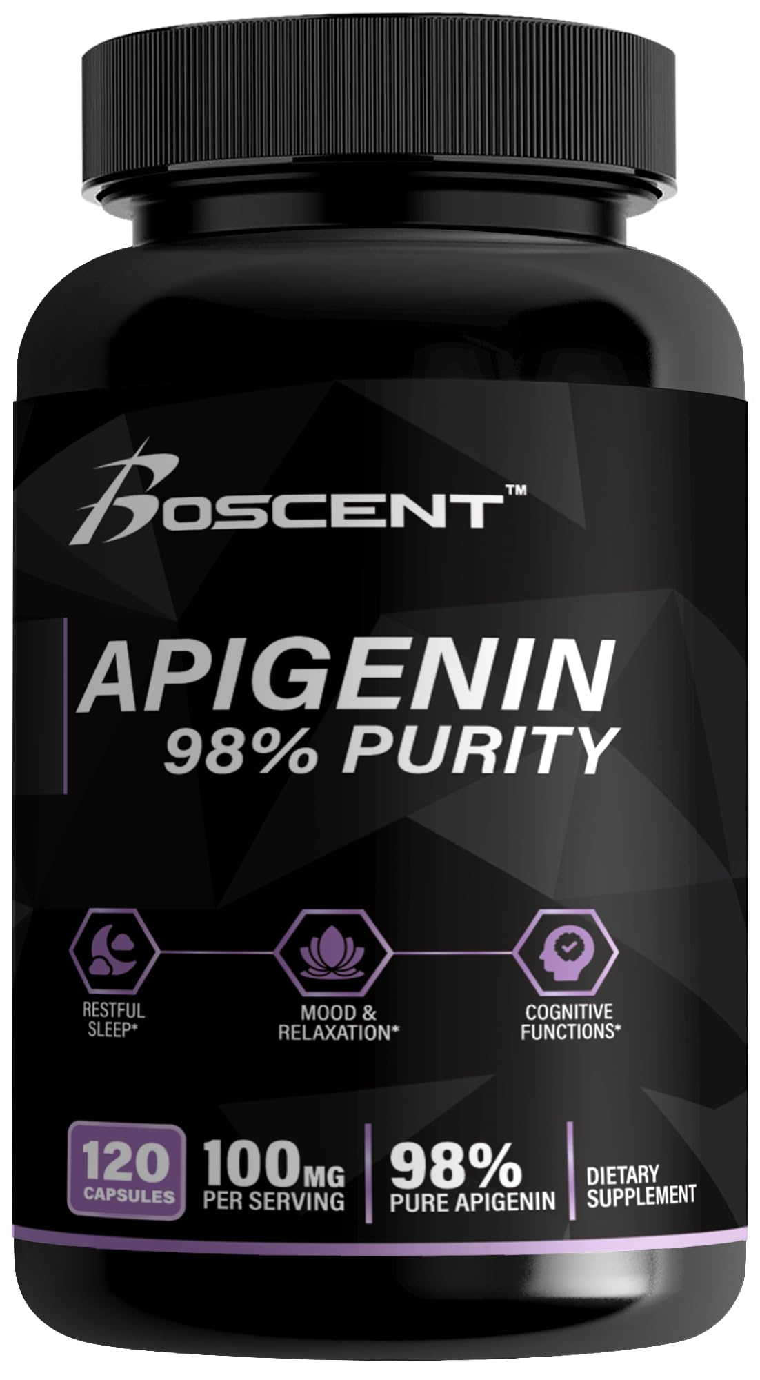 Apigenin 100mg Chamomile Extract – 120 Count, 98% Purity | Sleep, Mood, Cognition & Prostate Health