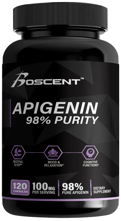 Apigenin 100mg Chamomile Extract – 120 Count, 98% Purity | Sleep, Mood, Cognition & Prostate Health