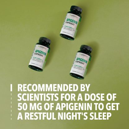 Apigenin Capsules 50mg - 120 Count | Vegan, Non-GMO, Sleep & Cognitive Support