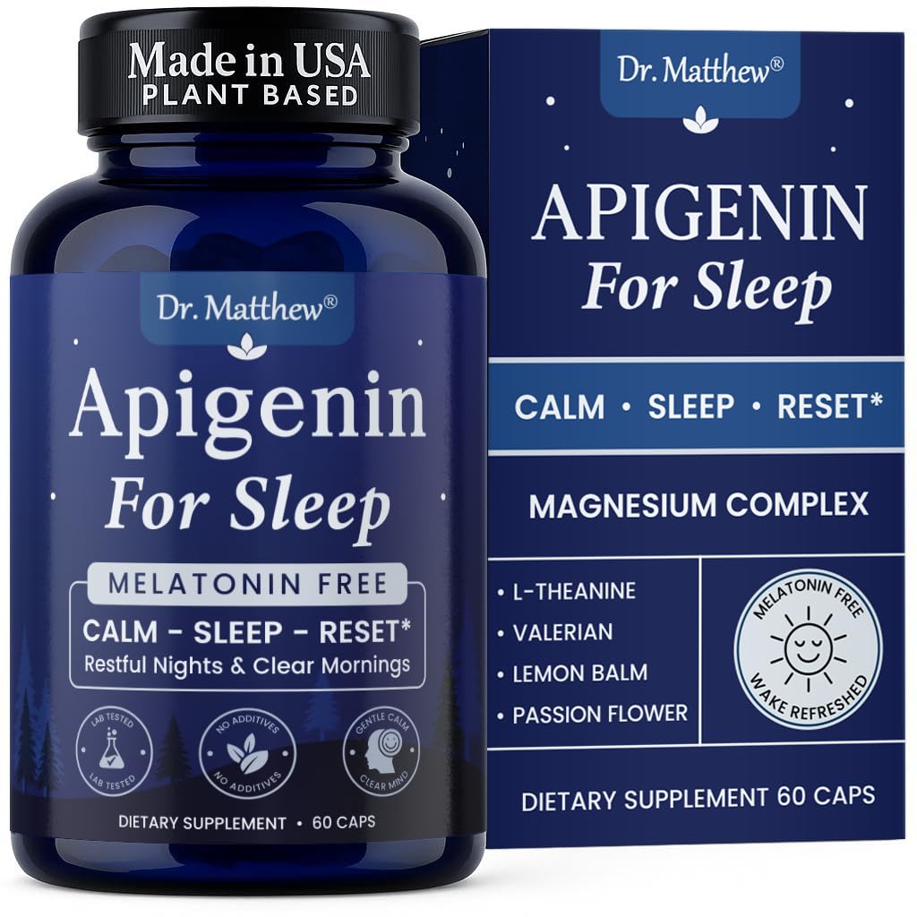 Apigenin Sleep Supplement - Melatonin-Free, Plant-Based Nighttime Support