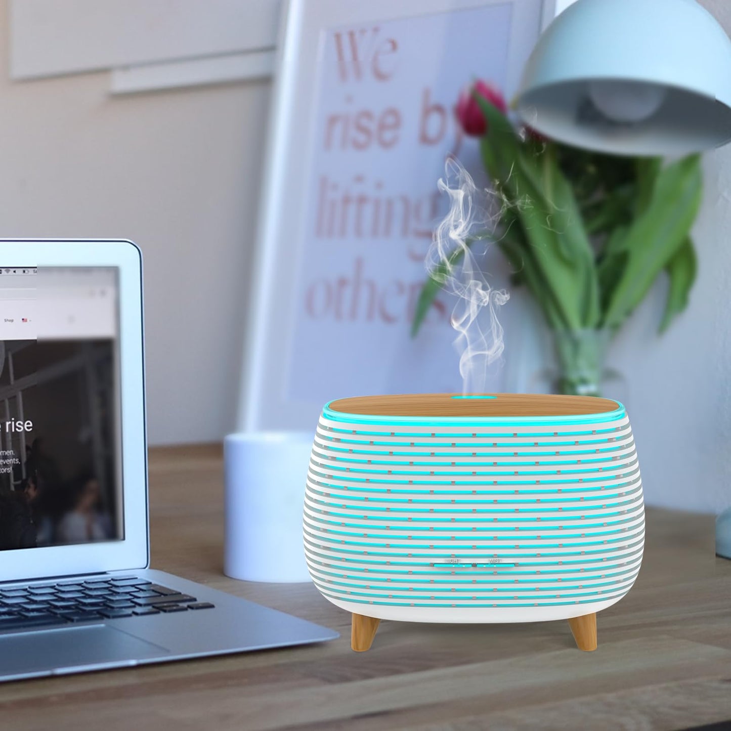 APOMATOT 2-in-1 Bluetooth Speaker & Ultrasonic Oil Diffuser – 400ml, 7-Color LED Lights