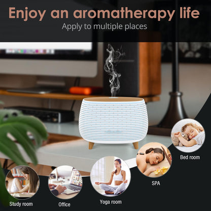 APOMATOT 2-in-1 Bluetooth Speaker & Ultrasonic Oil Diffuser – 400ml, 7-Color LED Lights