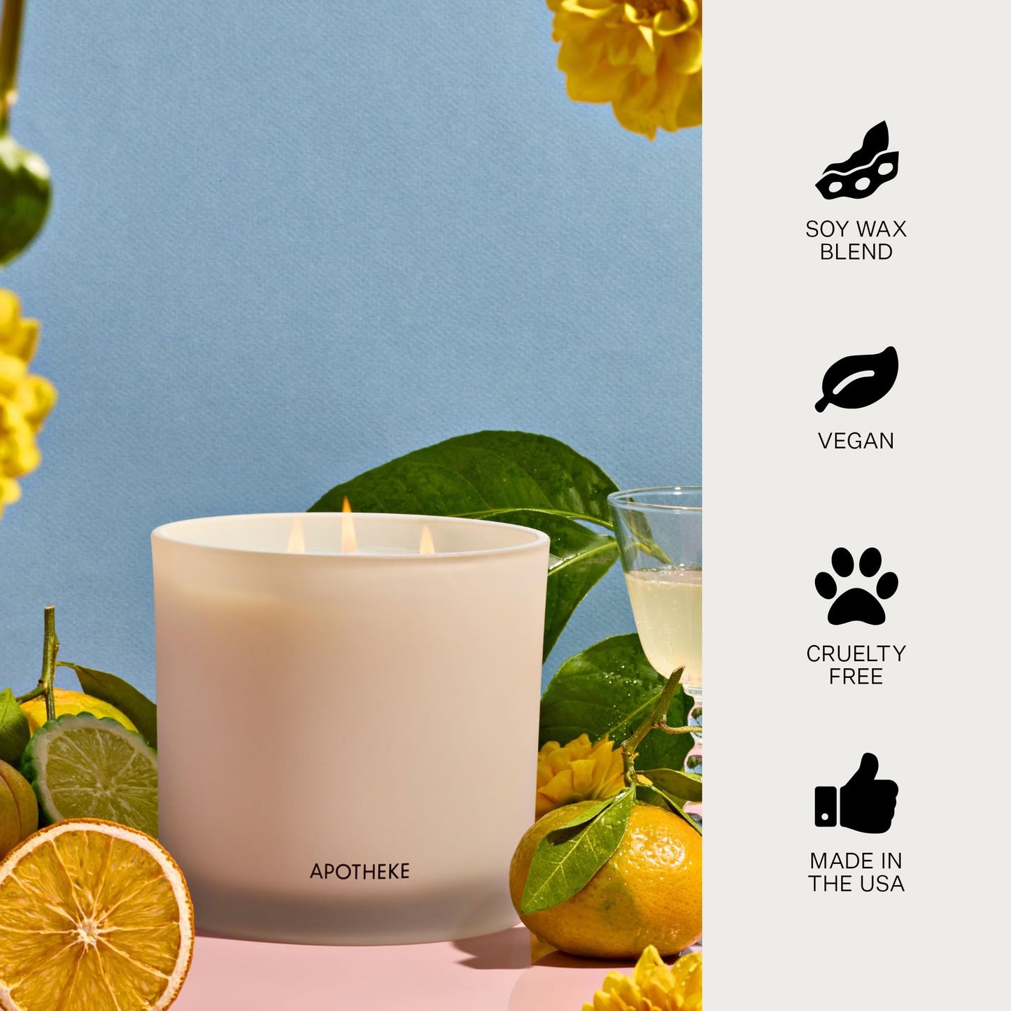 APOTHEKE Bergamot Tangerine 3-Wick Candle – 26 oz Soy Jar