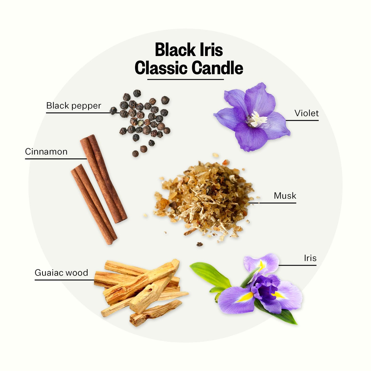 APOTHEKE Black Iris Oak Scented Candle – 10.5 oz Soy Wax, Non-Toxic, Large White Jar | Luxury Home Fragrance