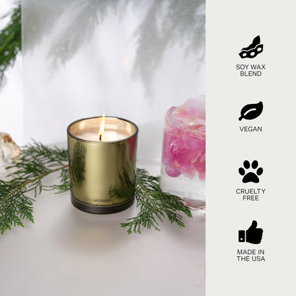 Apotheke Signature Scented Candle – Black Cypress, 10.5 oz | Soy Wax, Non-Toxic, Gold Jar